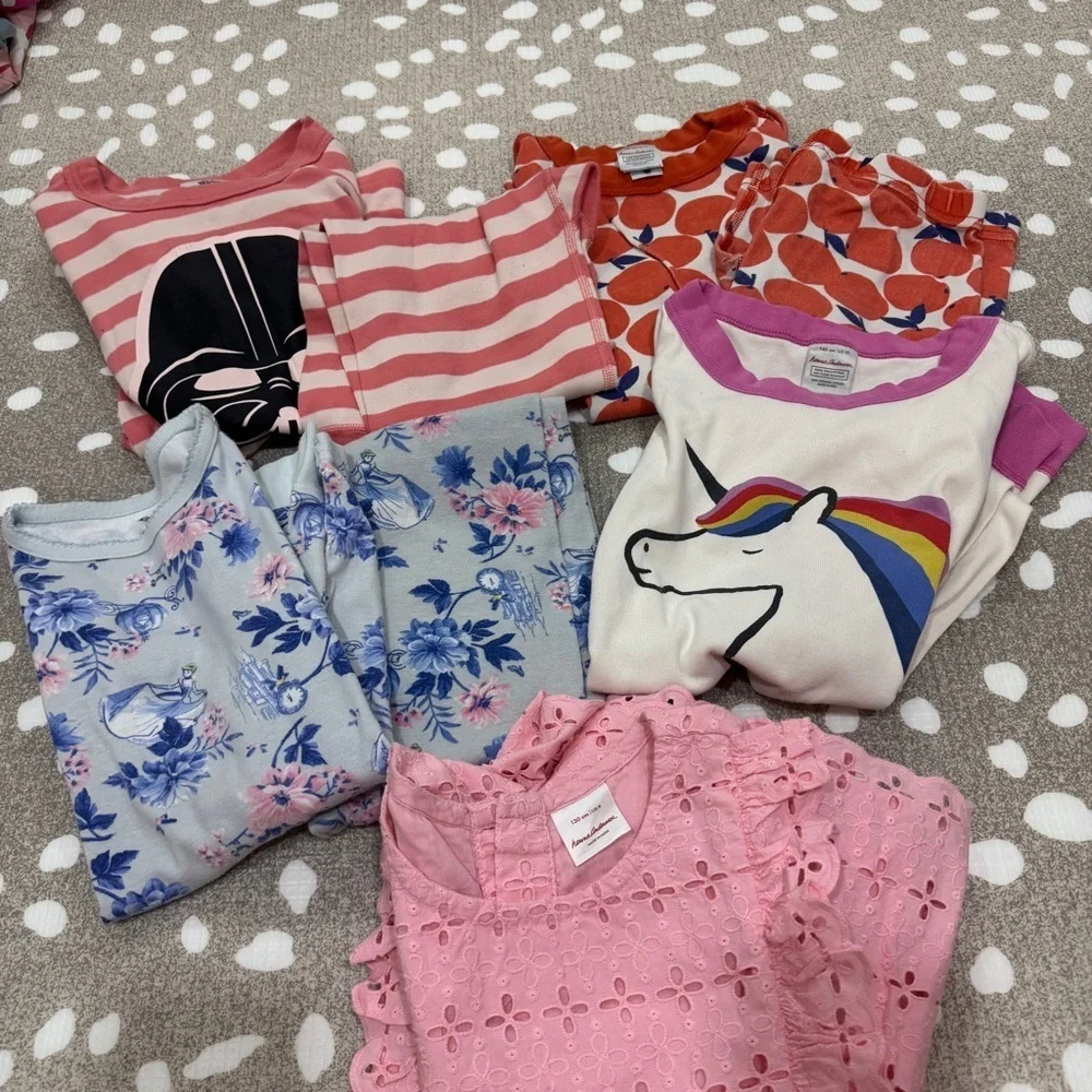 BUNDLE Hanna Andersson lot pajamas set eyelet dress top tee long sleeve shorts